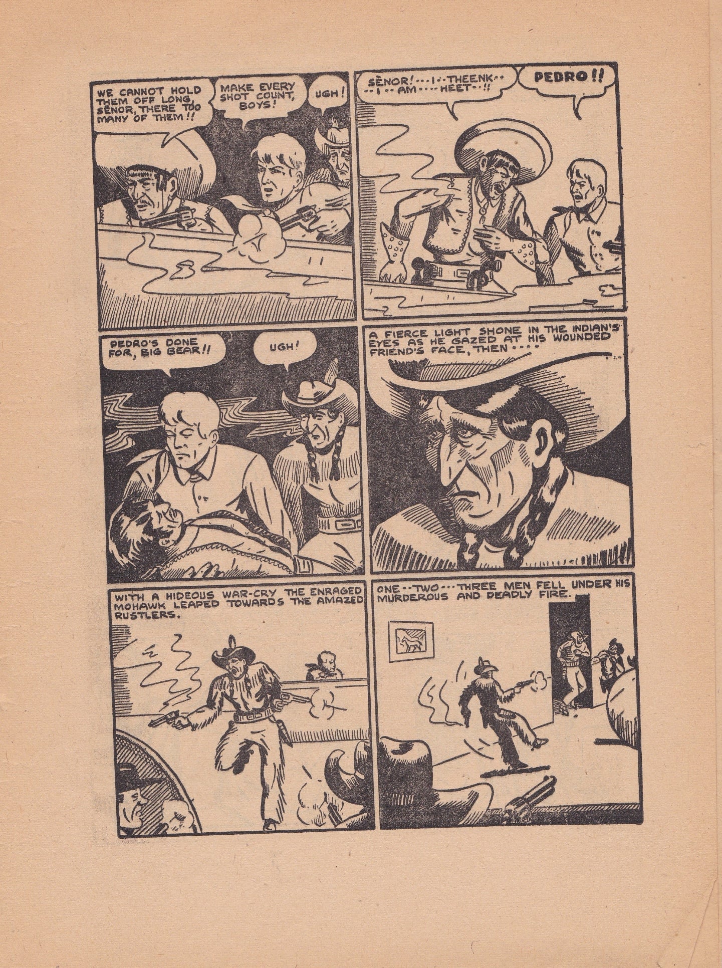 A comic strip page with a cowboy and a cowboy AI-generated content may be incorrect.