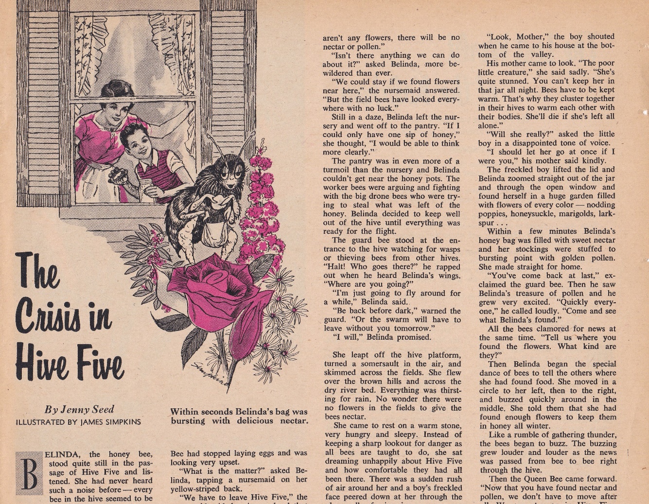 A newspaper with text and a picture of a family Description automatically generated