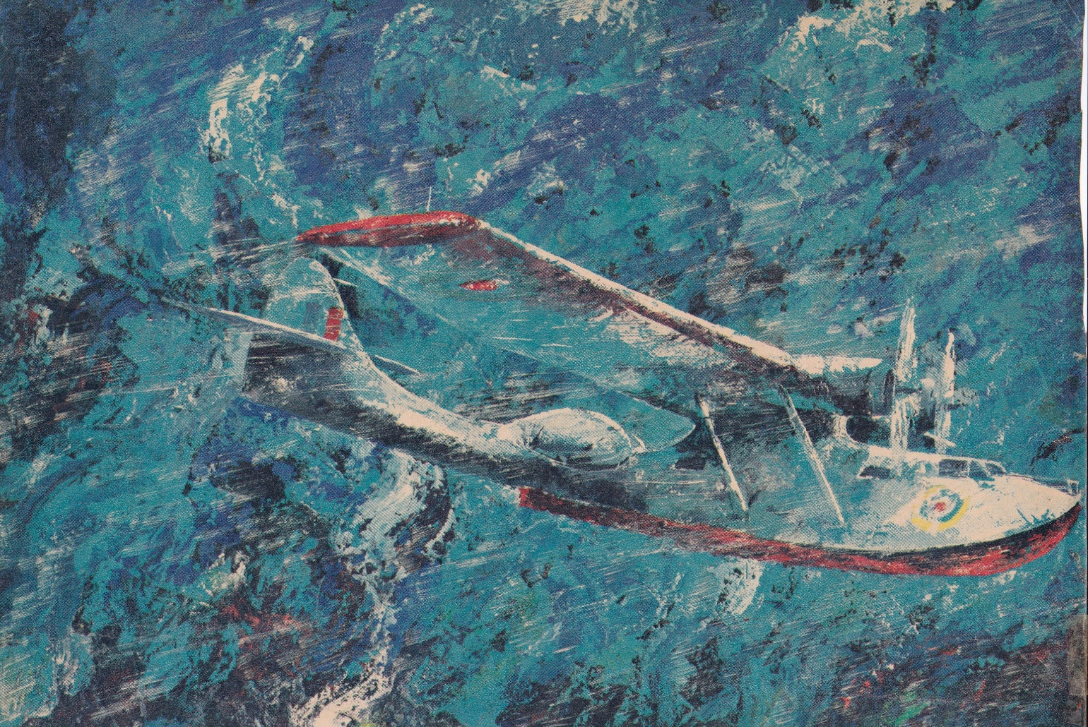 A plane flying over water AI-generated content may be incorrect.
