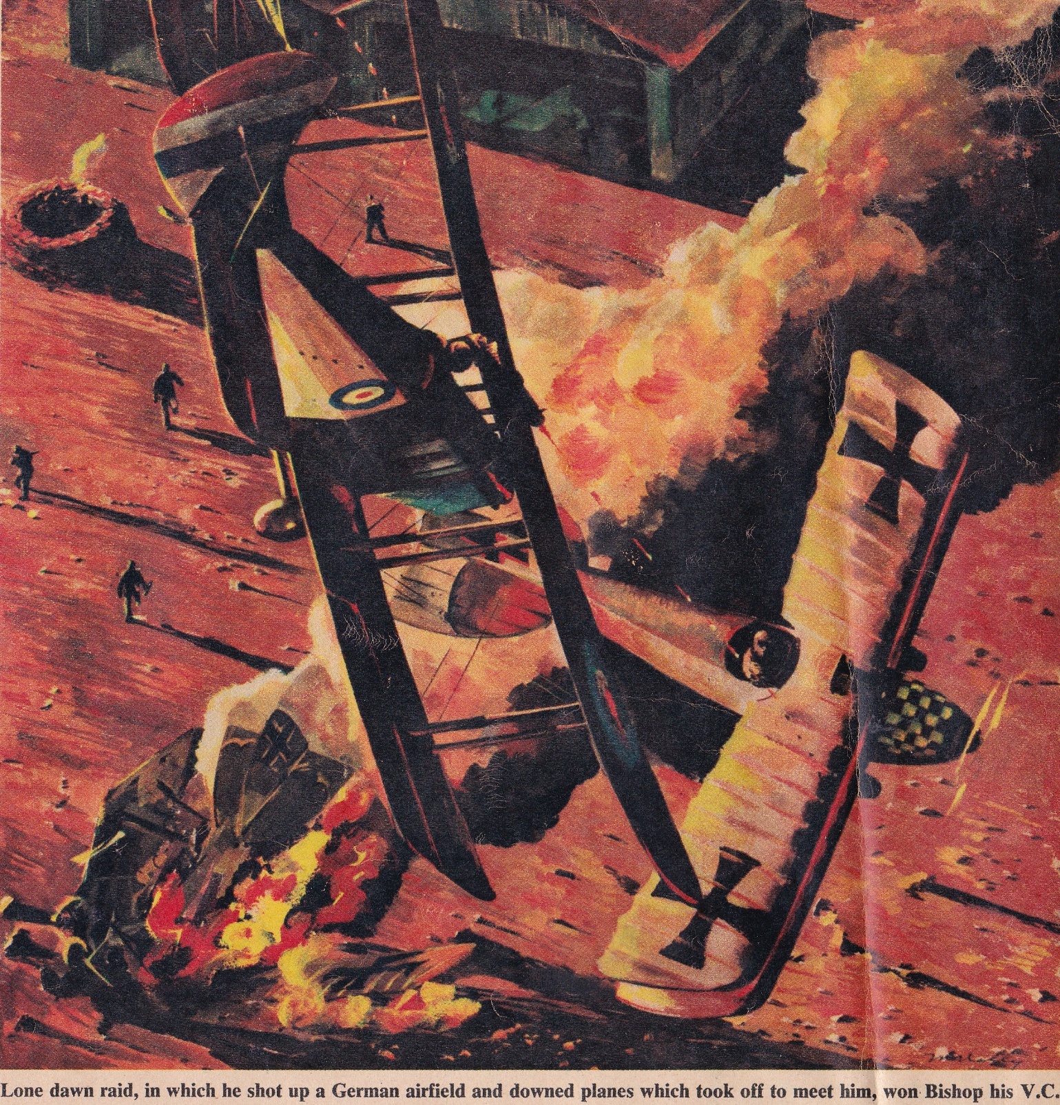 A poster of a plane falling off a wall AI-generated content may be incorrect.