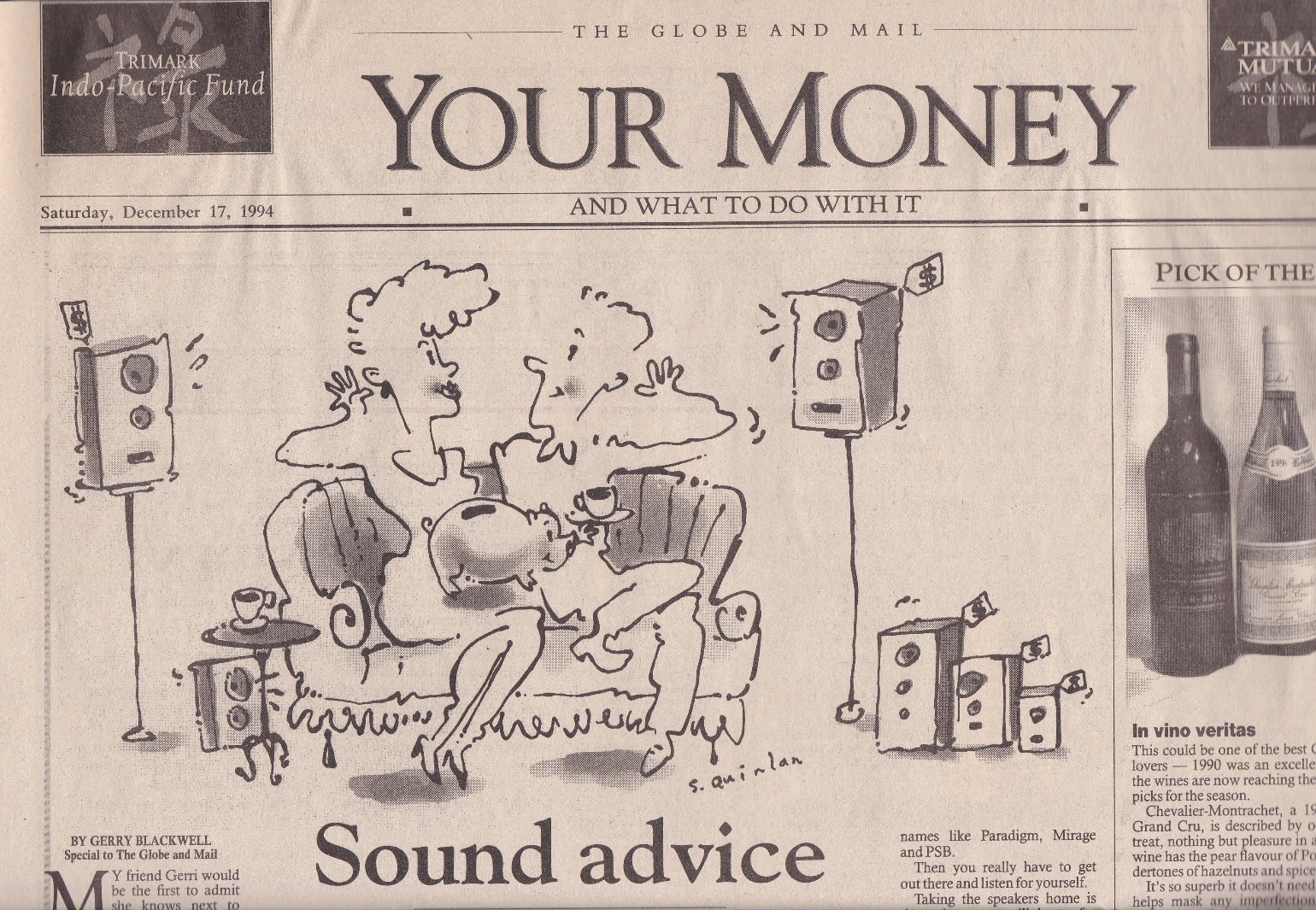 A newspaper with a cartoon of a person sitting on a couch
Description automatically generated