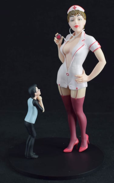 Image of Peggy with mini Gary figurine
